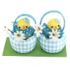 Cerf Dellier Poussins dans un panier vichy (x2)