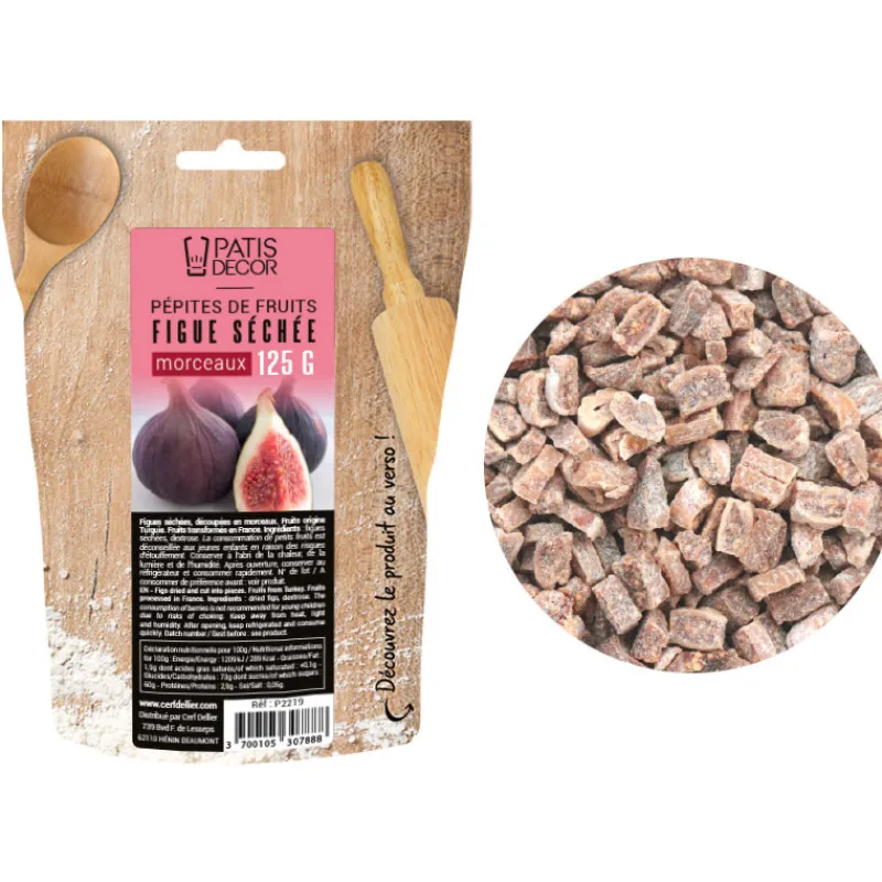 Cerf Dellier Pépites de fruits figue séchée morceaux 125 g