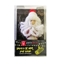 Cerf Dellier Père Noël bonnet blanc