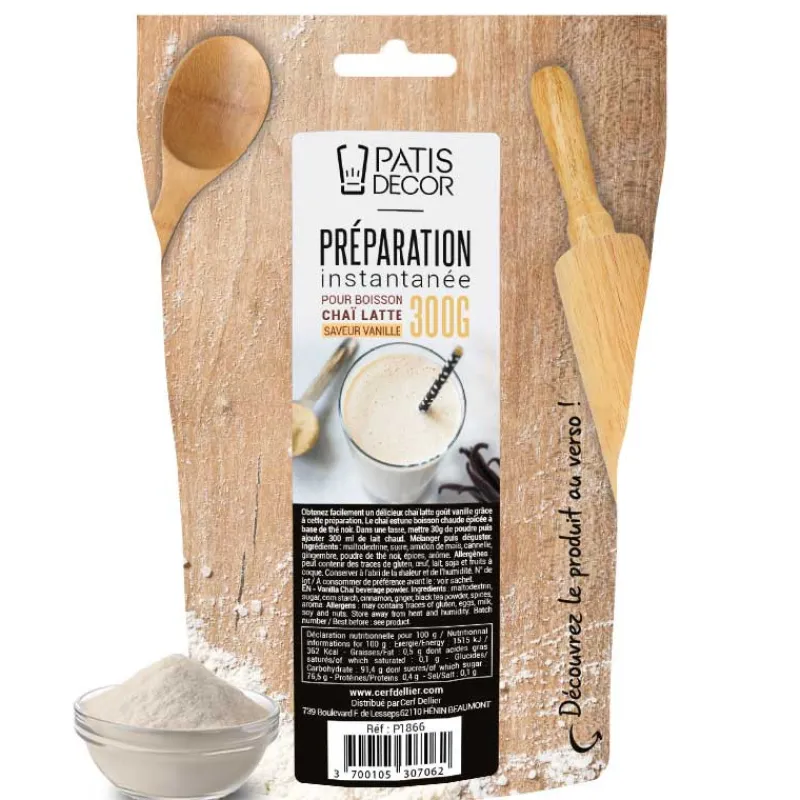 Cerf Dellier Préparation instantanée pour boisson Chaï Latte saveur vanille - 300 g