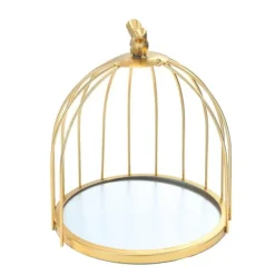 Cerf Dellier Présentoir cage à oiseaux doré 21 cm
