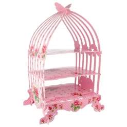 Cerf Dellier Présentoir cage à oiseaux rose