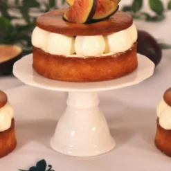 Cerf Dellier Présentoir cupcake individuel blanc en céramique - Ø 10 cm