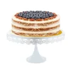 Cerf Dellier Présentoir gâteau blanc broderie Ø 35 cm