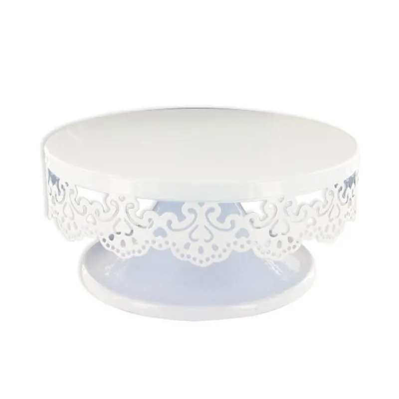 Cerf Dellier Présentoir gâteau blanc broderie Ø 15 cm