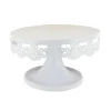 Cerf Dellier Présentoir gâteau blanc broderie Ø 18 cm