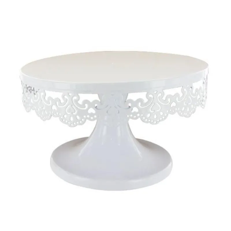 Cerf Dellier Présentoir gâteau blanc broderie Ø 18 cm