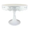 Cerf Dellier Présentoir gâteau blanc broderie Ø 23 cm