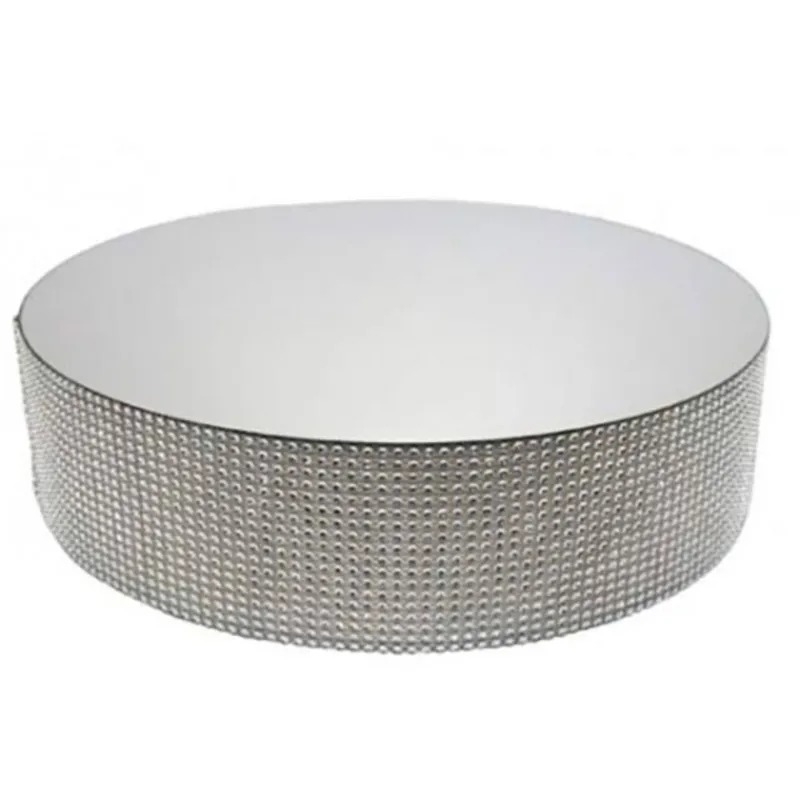 Cerf Dellier Présentoir gâteau effet miroir et contour en strass 40 cm