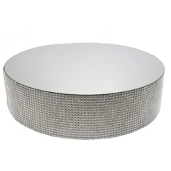 Cerf Dellier Présentoir gâteau effet miroir et contour en strass 25 cm