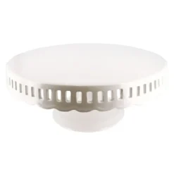 Cerf Dellier Présentoir gâteau en céramique dentelle 31 cm