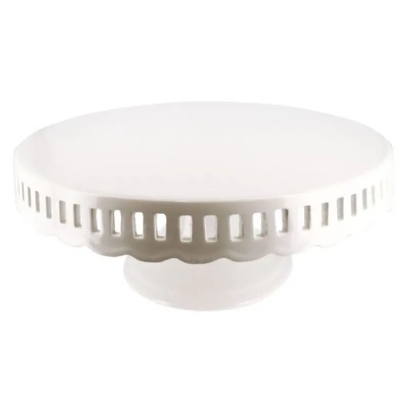 Cerf Dellier Présentoir gâteau en céramique dentelle 31 cm