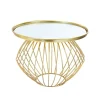 Cerf Dellier Présentoir gâteau miroir pied boule doré ø 21 cm