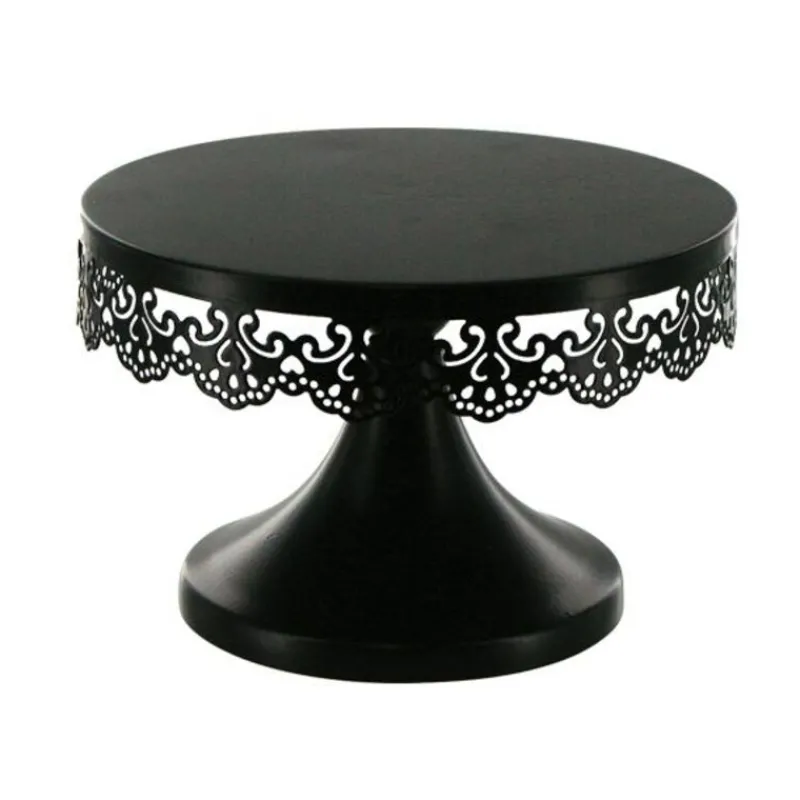 Cerf Dellier Présentoir gâteau noir broderie Ø 18 cm