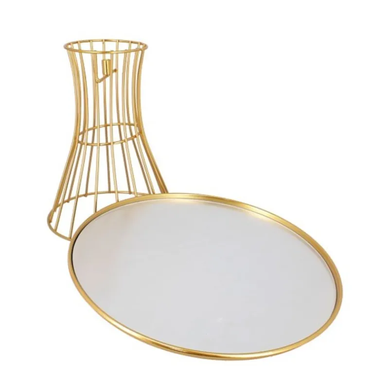 Cerf Dellier Présentoir gâteaux miroir doré 25 cm