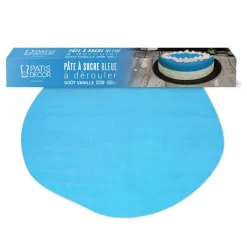 Cerf Dellier Pâte à sucre bleue étalée