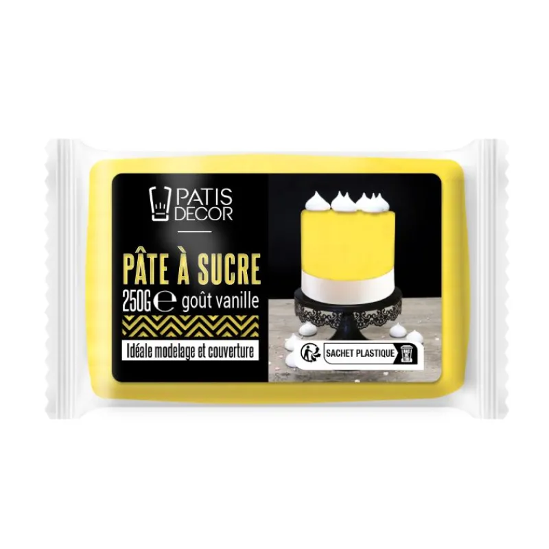 Cerf Dellier Pâte à sucre jaune 250 g