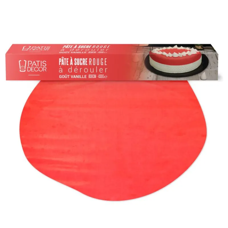 Cerf Dellier Pâte à sucre rouge étalée - DDM 11/24