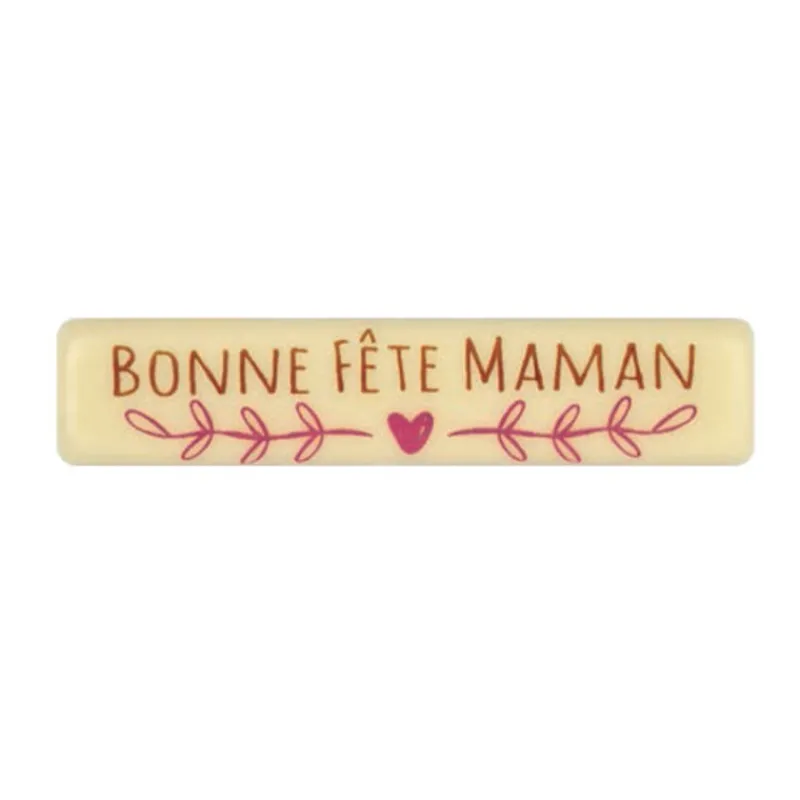 Cerf Dellier Rectangle Chocolat blanc Bonne Fête Maman (x66)