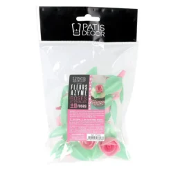 Cerf Dellier Roses roses avec feuilles x10