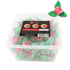 Cerf Dellier Roses roses et feuilles en azyme (x80)