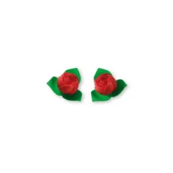 Cerf Dellier Roses rouges avec feuilles (x10)