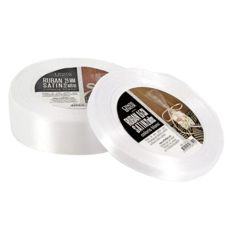 Cerf Dellier Ruban blanc satin (22 m)