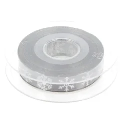 Cerf Dellier Ruban Flocons gris 15 mm (20 m)