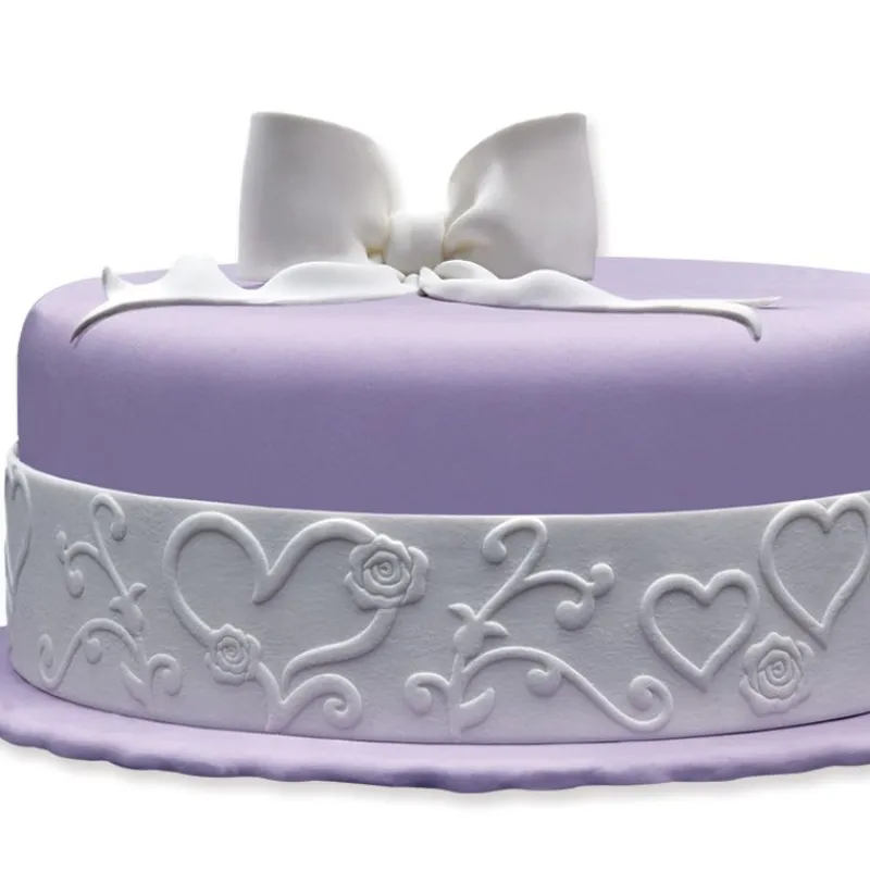 Cerf Dellier Ruban pâte à sucre coeurs h 5 cm (1,25 m)