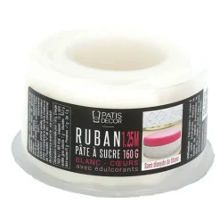 Cerf Dellier Ruban pâte à sucre coeurs h 5 cm (1,25 m)