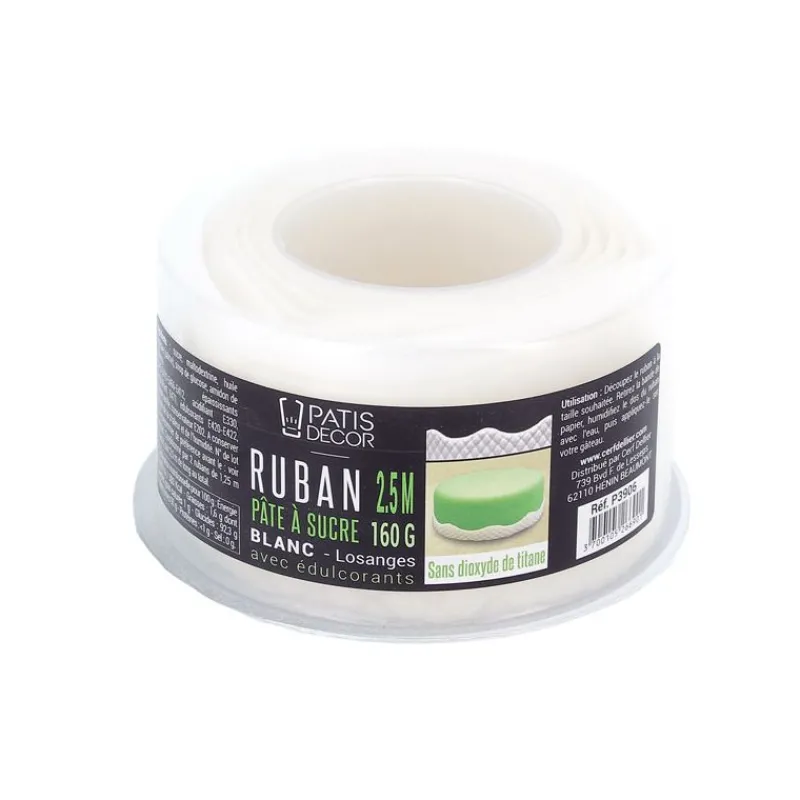 Cerf Dellier Ruban pâte à sucre losanges h 3 cm (2,5 m)
