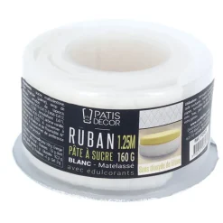 Cerf Dellier Ruban pâte à sucre matelassé h 5 cm (1,25 m)