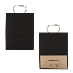 Cerf Dellier Sac en papier noir - 25x12x33 cm