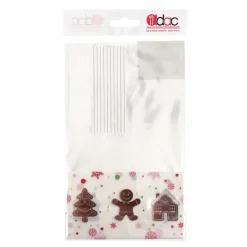Cerf Dellier Sachets bonbons Pains d'épices + liens - 14 x 23 cm (x 10)