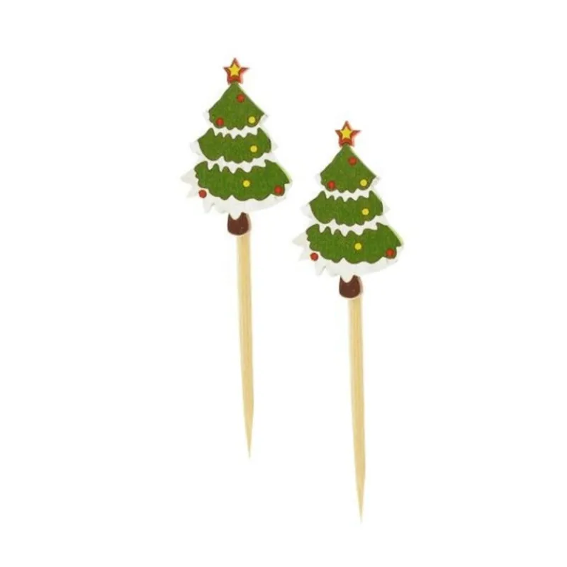 Cerf Dellier Sapin de Noël décoré sur pique (x50)
