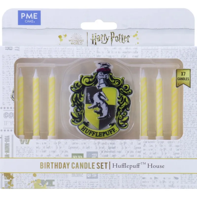 Cerf Dellier Set de 7 bougies d'anniversaire Poufsouffle Harry Potter