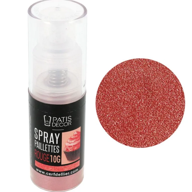 Cerf Dellier Spray de paillettes rouge