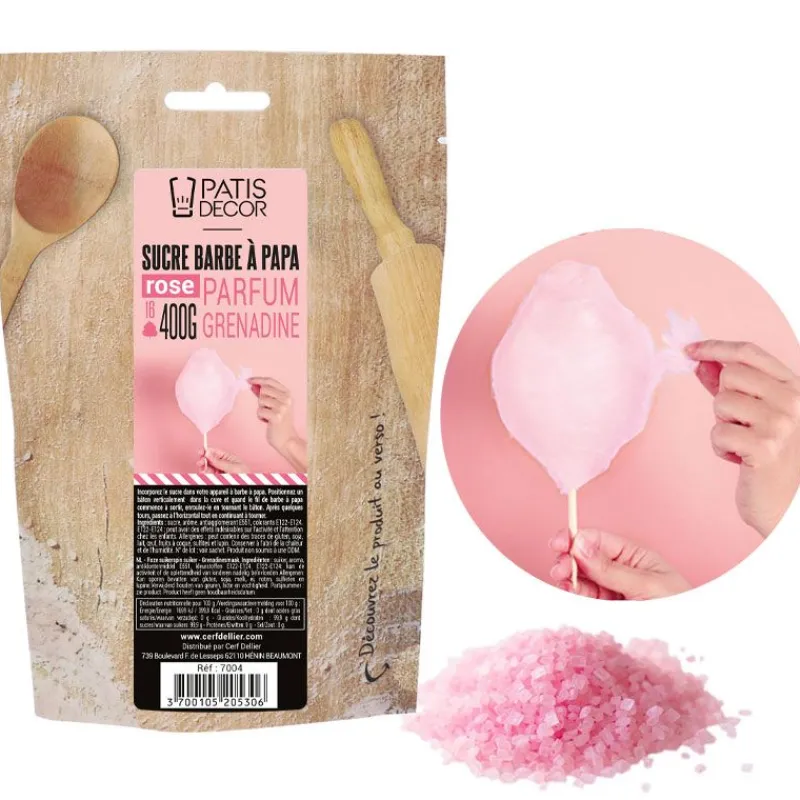 Cerf Dellier Sucre barbe à papa Grenadine 400 g