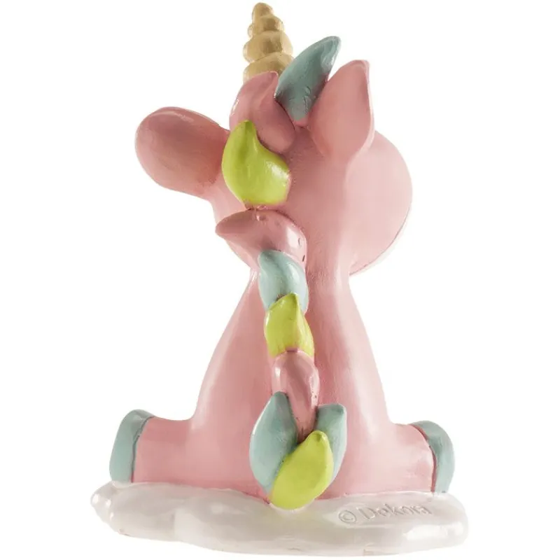 Cerf Dellier Sujet de baptême licorne rose 10 cm