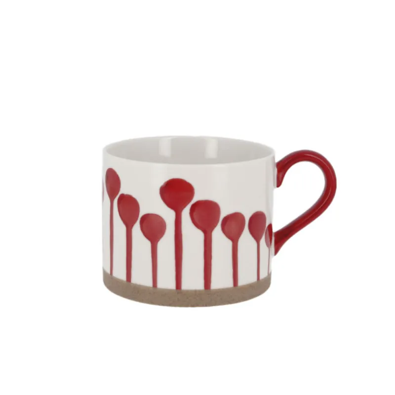 Cerf Dellier Tasse blanche à tâches rouges