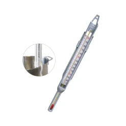 Cerf Dellier Thermomètre confiseur en verre avec gaine de protection +80 +200°C