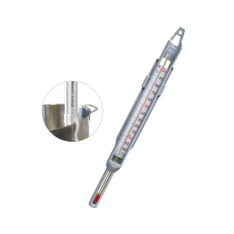 Cerf Dellier Thermomètre confiseur en verre avec gaine de protection +80 +200°C