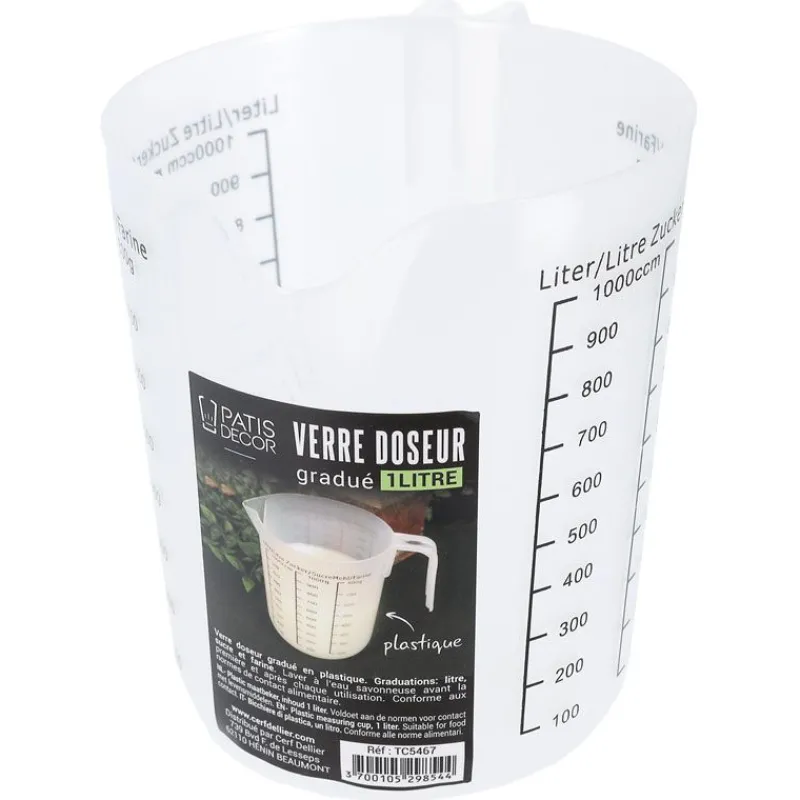 Cerf Dellier Verre doseur gradué plastique 1 L